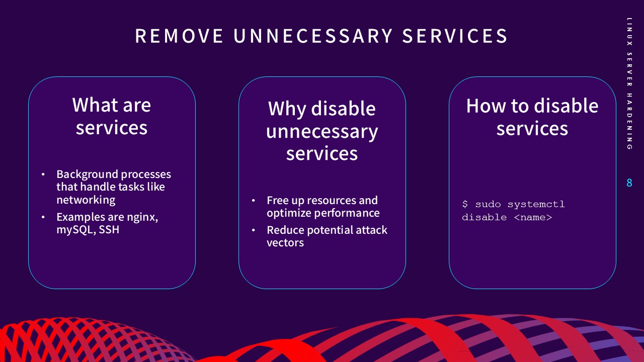 Remove Unnecessary Services slide