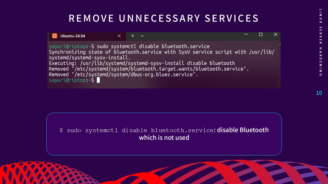 Remove Unnecessary Services slide